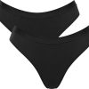 Damen-Unterwäsche Sloggi 2-Pack Go Casual Slip mit hohem Beinausschnitt (10217788)black