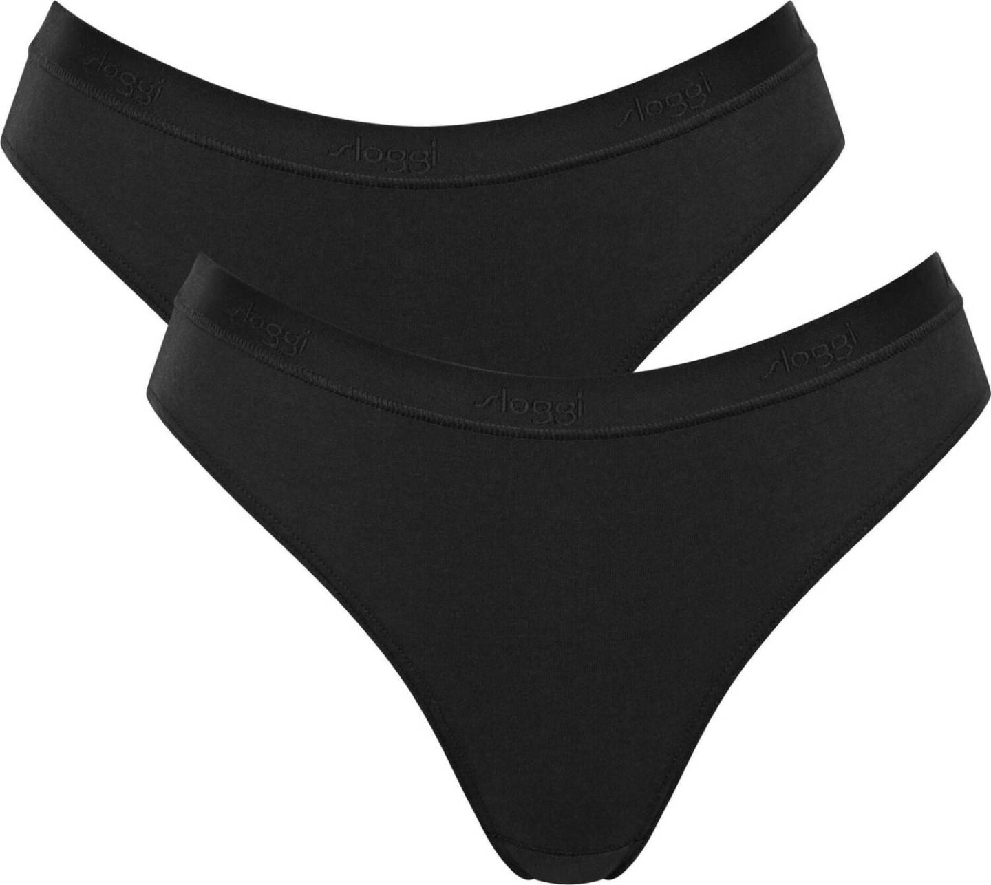 Damen-Unterwäsche Sloggi 2-Pack Go Casual Slip mit hohem Beinausschnitt (10217788)black