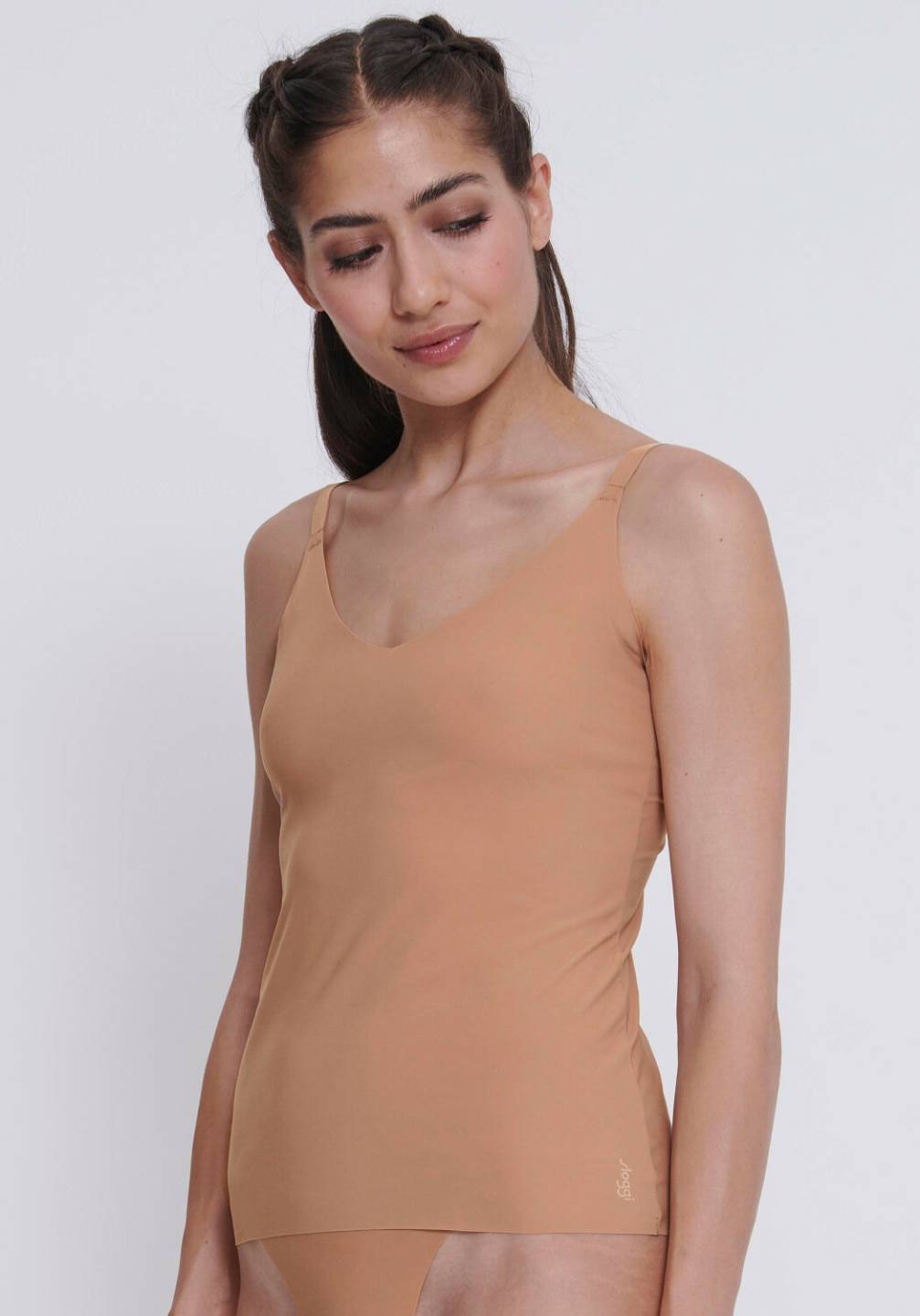 Sloggi Zero Feel Unterhemd mit Spagettiträgern (10217755)Spaghetti Strap Undershirt nostalgic brown Damen-Unterwäsche