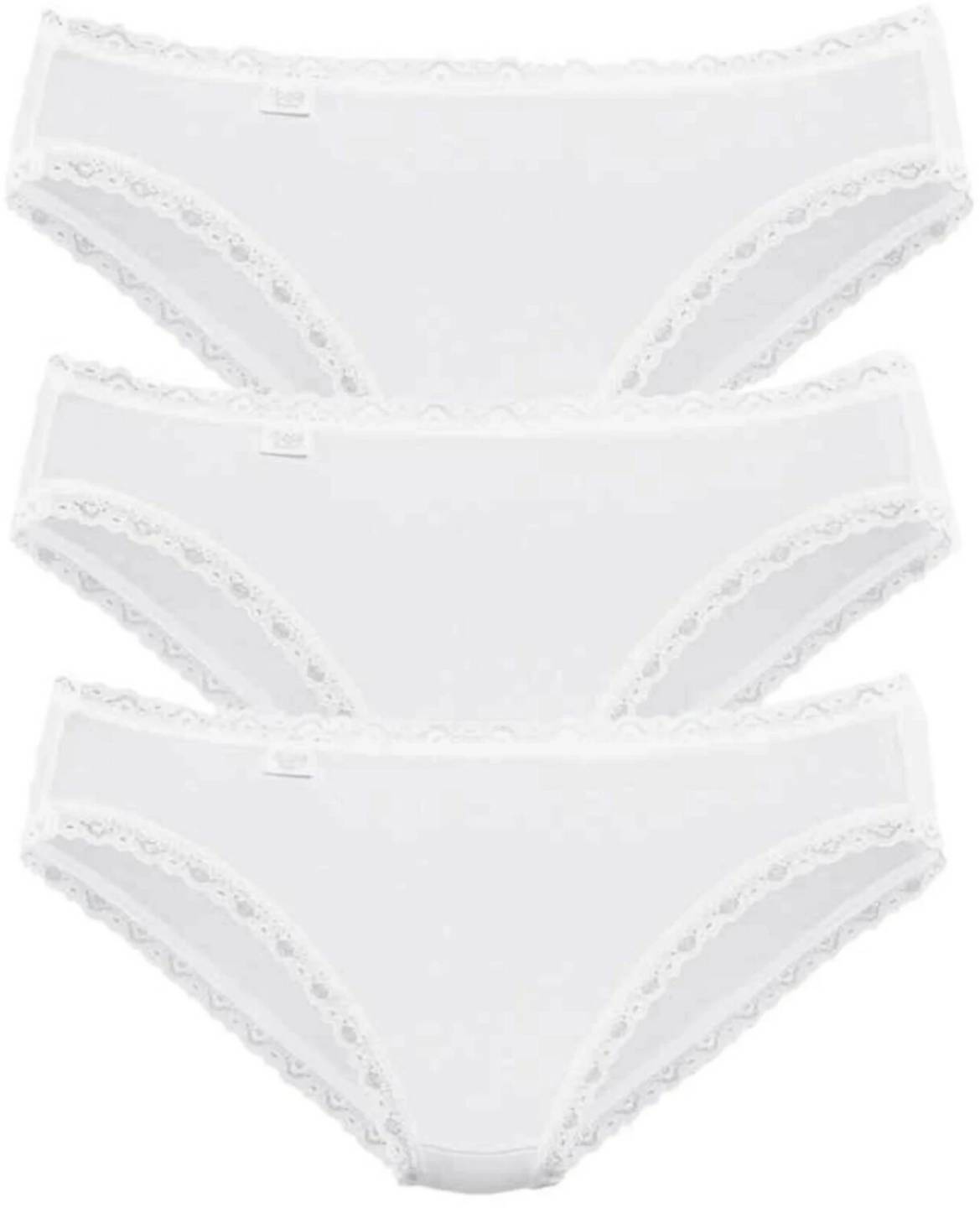 Sloggi 24/7 Cotton Lace Tai Briefs 3Pwhite Damen-Unterwäsche