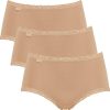 Sloggi 24/7 Cotton Lace Midi Briefs 3Pbrush Damen-Unterwäsche